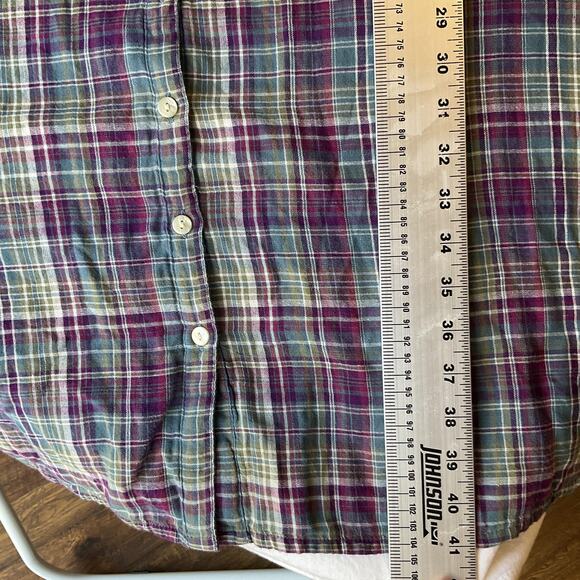 Converse One Star Women Dress 2 Plus Size Purple Plaid Shirt Dress Casual Button - Picture 5 of 11